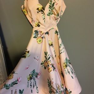 Floral open back dress